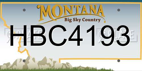HBC4193 Montana License Plate