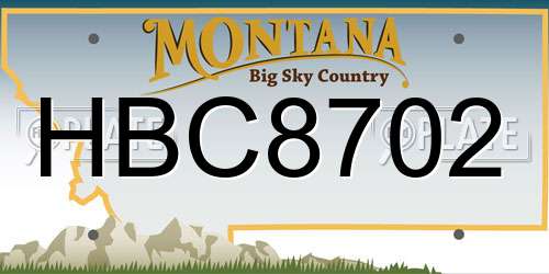 HBC8702 Montana License Plate