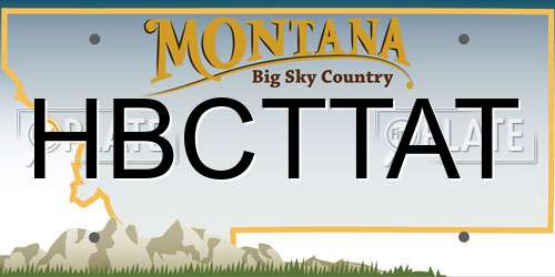 HBCTTAT Montana License Plate