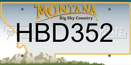 HBD352 Montana License Plate