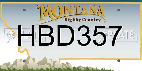 HBD357 Montana License Plate