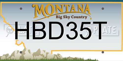 HBD35T Montana License Plate