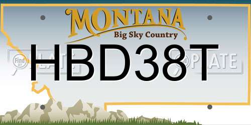 HBD38T Montana License Plate
