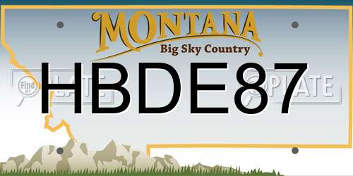 HBDE87 Montana License Plate