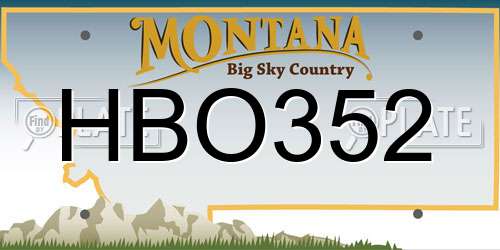 HBO352 Montana License Plate