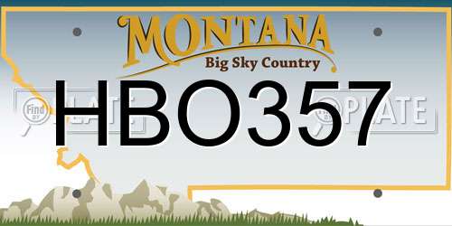 HBO357 Montana License Plate