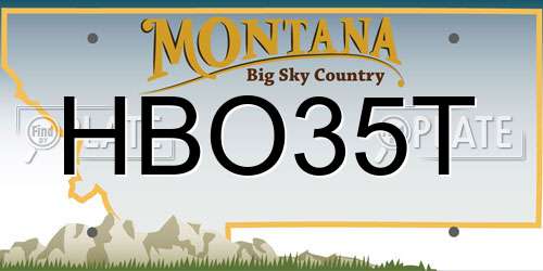 HBO35T Montana License Plate