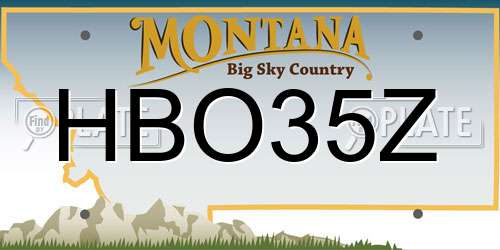 HBO35Z Montana License Plate