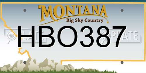 HBO387 Montana License Plate