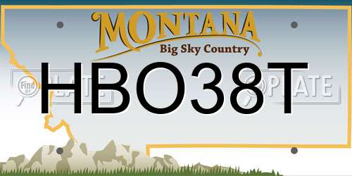 HBO38T Montana License Plate