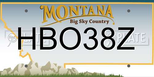 HBO38Z Montana License Plate