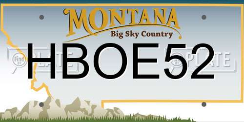 HBOE52 Montana License Plate