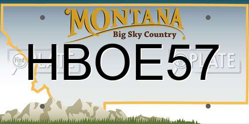 HBOE57 Montana License Plate