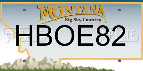 HBOE82 Montana License Plate