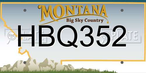 HBQ352 Montana License Plate