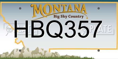 HBQ357 Montana License Plate