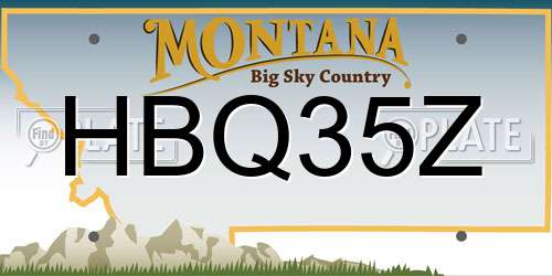 HBQ35Z Montana License Plate