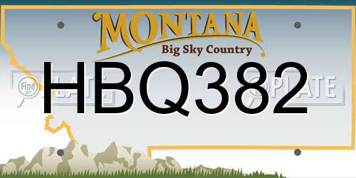 HBQ382 Montana License Plate