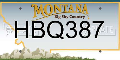 HBQ387 Montana License Plate