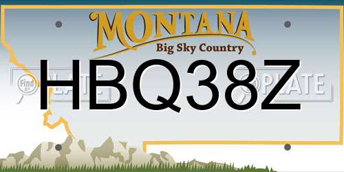 HBQ38Z Montana License Plate