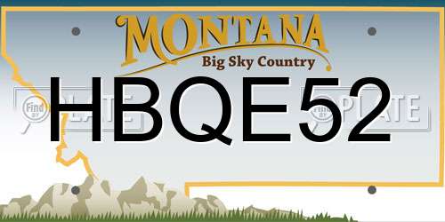 HBQE52 Montana License Plate