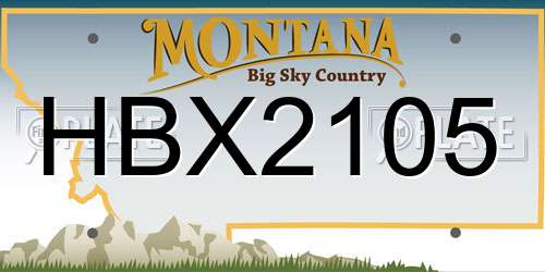 HBX2105 Montana License Plate