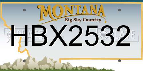 HBX2532 Montana License Plate
