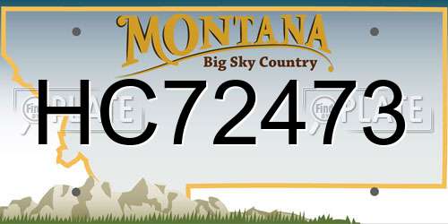 HC72473 Montana License Plate