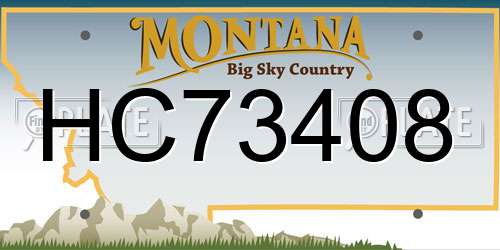 HC73408 Montana License Plate
