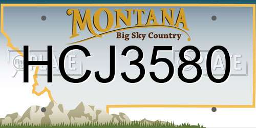 HCJ3580 Montana License Plate