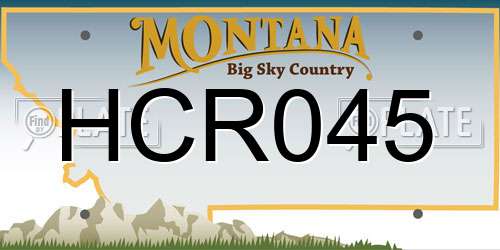 HCR045 Montana License Plate