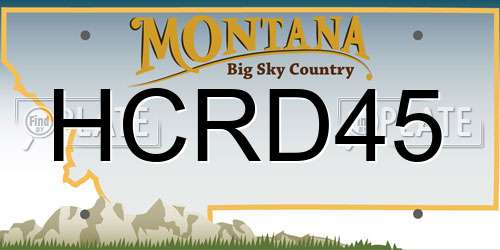 HCRD45 Montana License Plate
