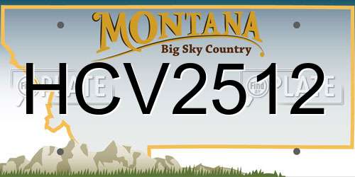 HCV2512 Montana License Plate