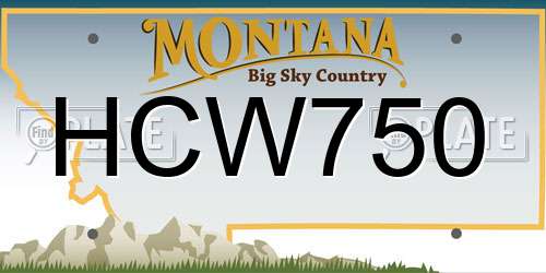 HCW750 Montana License Plate