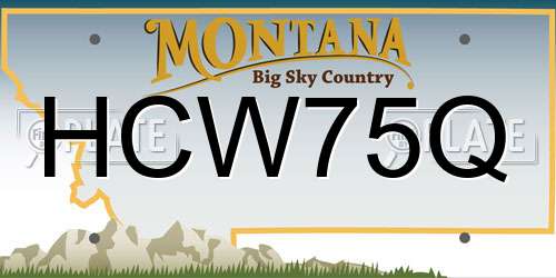 HCW75Q Montana License Plate