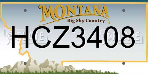 HCZ3408 Montana License Plate