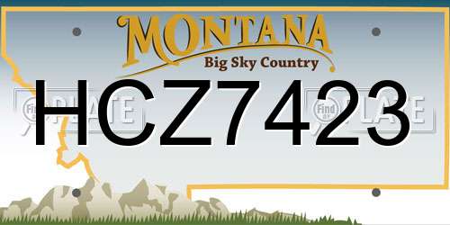 HCZ7423 Montana License Plate
