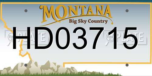HD03715 Montana License Plate