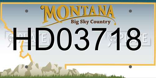 HD03718 Montana License Plate