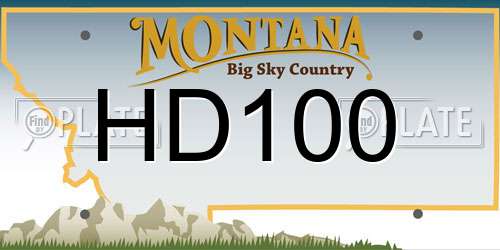 HD100 Montana License Plate