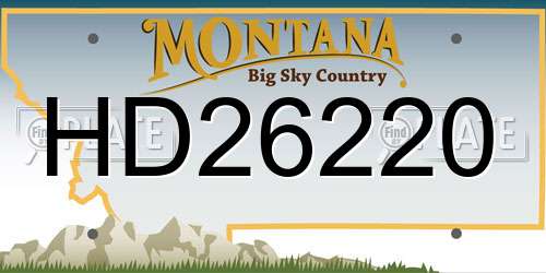 HD26220 Montana License Plate