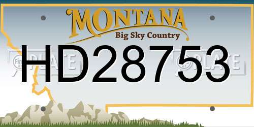HD28753 Montana License Plate