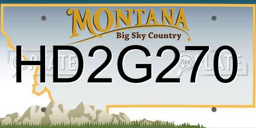HD2G270 Montana License Plate