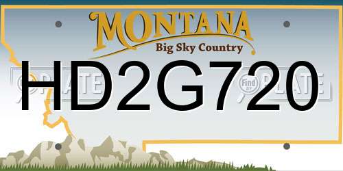 HD2G720 Montana License Plate