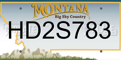 HD2S783 Montana License Plate