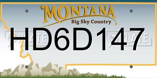 HD6D147 Montana License Plate