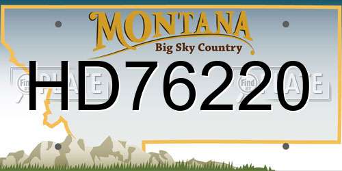 HD76220 Montana License Plate