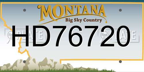 HD76720 Montana License Plate
