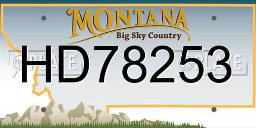 HD78253 Montana License Plate