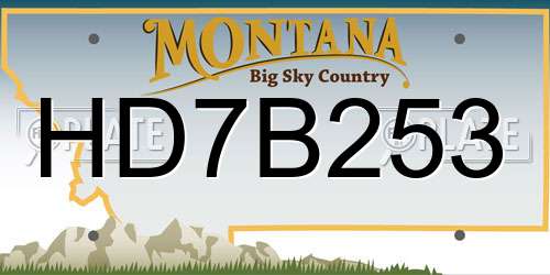 HD7B253 Montana License Plate